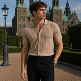 DUXE Button-Up Knit Polo