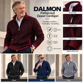 DALMON Patterned Zipper Cardigan