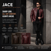 JACE Stand Collar Faux Leather Jacket