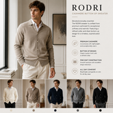 RODRI Cashmere Button Up Sweater