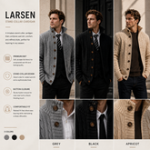 LARSEN Stand Collar Cardigan