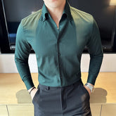 RENNEX Slim-Fit Striped Dress Shirt