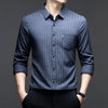 TOREN Texture-Stripe Casual Shirt