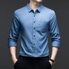 TOREN Texture-Stripe Casual Shirt