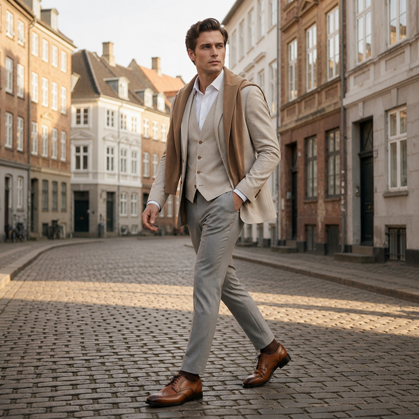 AMBERD Brogue Derby Leather Shoes