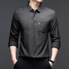 TOREN Texture-Stripe Casual Shirt