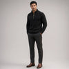CHEKK Patterned Half-Zip Sweater