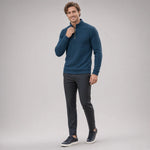 CHEKK Patterned Half-Zip Sweater