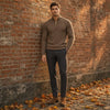 CHEKK Patterned Half-Zip Sweater