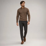 CHEKK Patterned Half-Zip Sweater