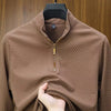 CHEKK Patterned Half-Zip Sweater