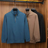 CHEKK Patterned Half-Zip Sweater