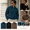 CHEKK Patterned Half-Zip Sweater