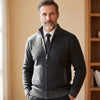 DALMON Patterned Zipper Cardigan