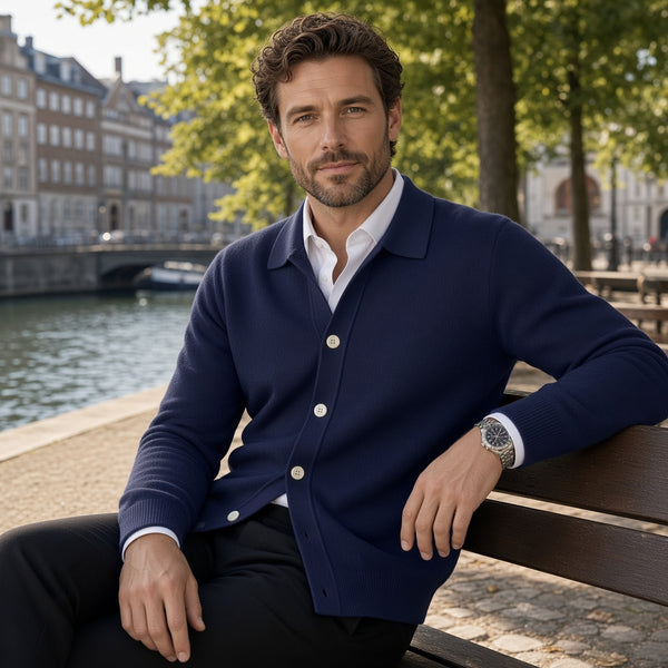 LUDWIG Button Up Cashmere Sweater