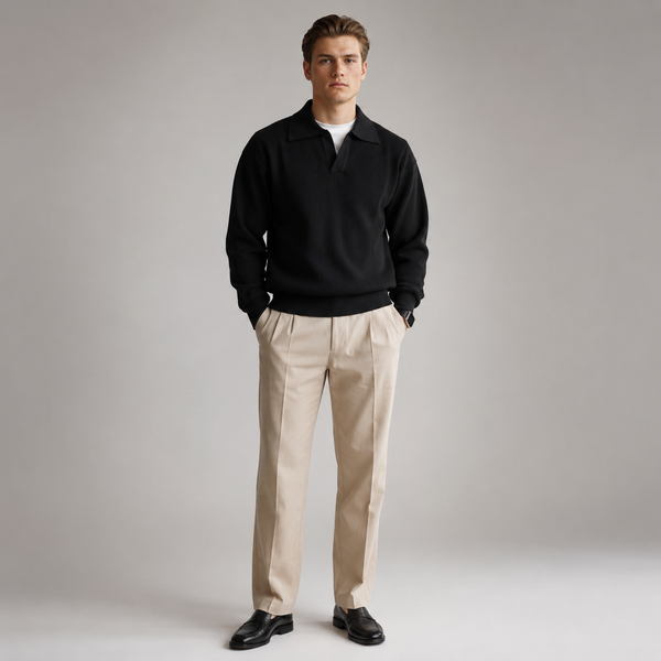 ARIES Open Collar Knitted Pullover