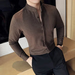 LUCIAN Stand Collar Button Down Shirt