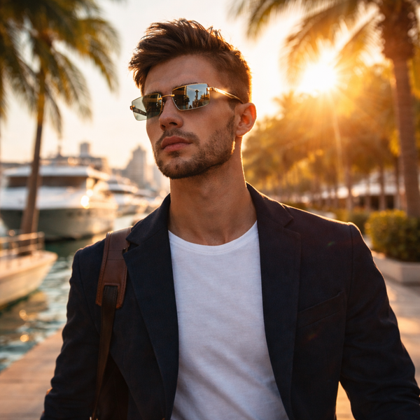 AURA Rimless Rectangle Tinted Shades