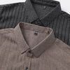 TOREN Texture-Stripe Casual Shirt