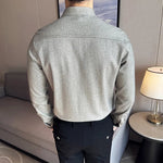 LUCIAN Stand Collar Button Down Shirt