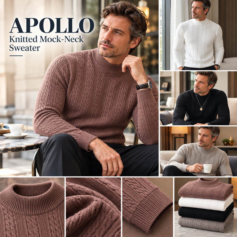 APOLLO Knitted Mock-Neck Sweater