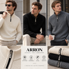 ARRON quarter-zip knit sweater by Eunoia Copenhagen, ribbed stand collar