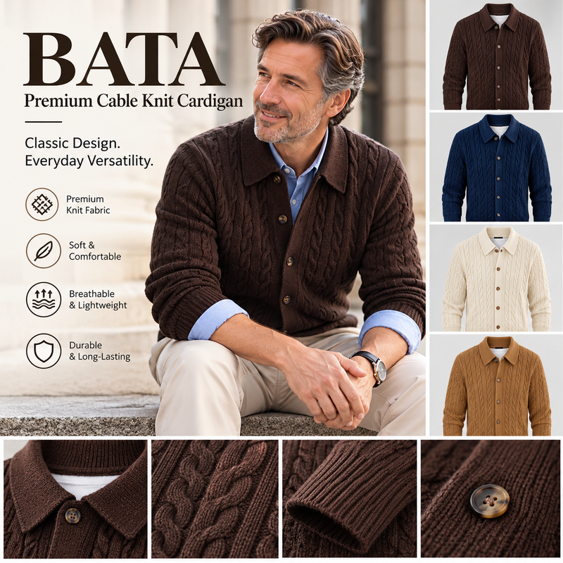 BATA Premium Cable Knit Cardigan