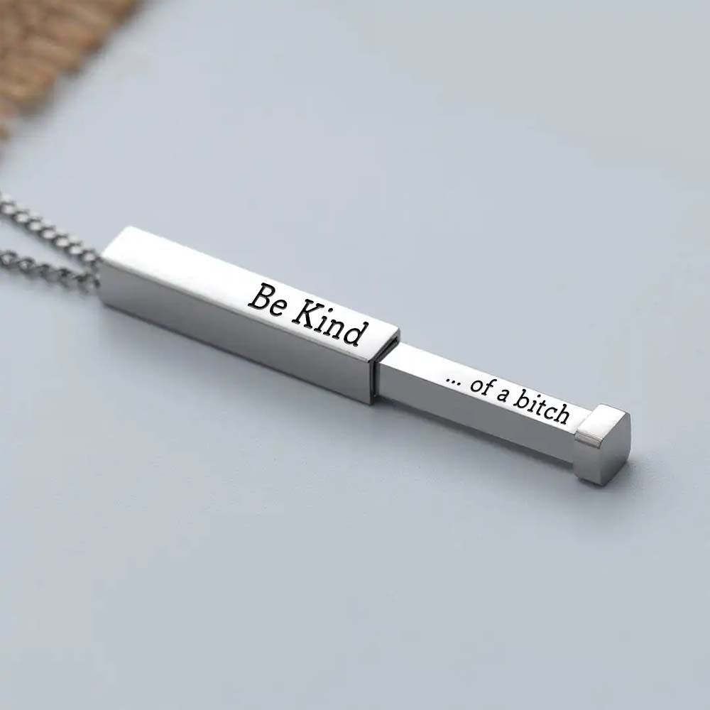 Be Kind of A Bi♥ch - Hidden Message Necklace