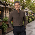 LUCIAN Stand Collar Button Down Shirt
