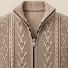 RONAL Cashmere Knitted Zipper Sweater
