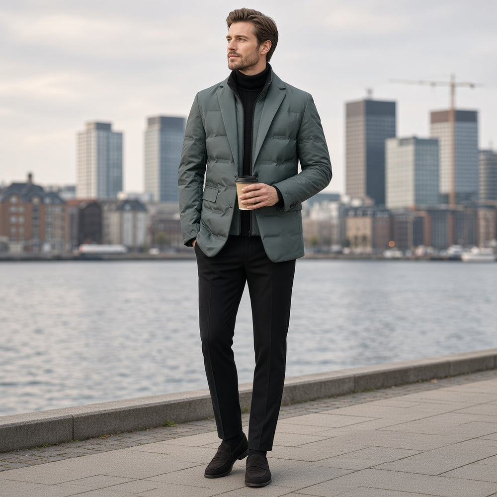 RUTH Padded Blazer with Zipper Layer