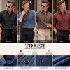 TOREN Texture-Stripe Casual Shirt