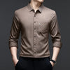 TOREN Texture-Stripe Casual Shirt