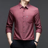 TOREN Texture-Stripe Casual Shirt