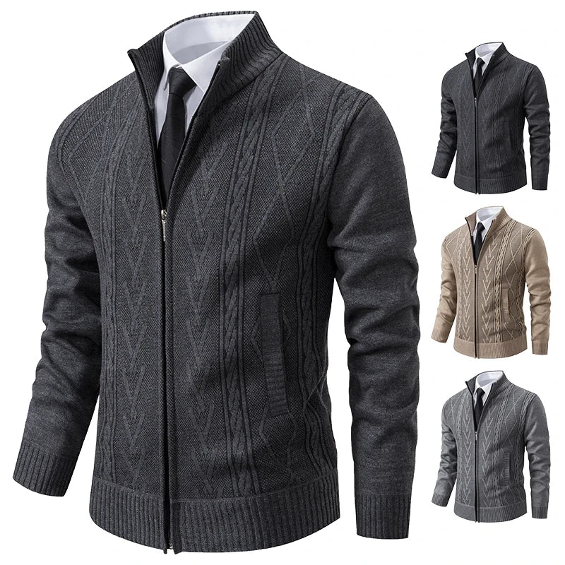 RONAL Cashmere Knitted Zipper Sweater
